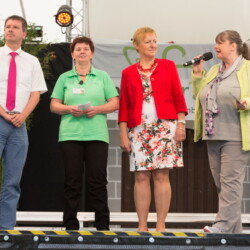 Thilo Michler, Oberbürgermeister Öhringen, Regina Müller, Kreisverband Hohenlohe, Marie-Luise Linckh, Präsidentin LandFrauenverband Württemberg-Baden e.V. und Moderatorin Elvira Schimanski