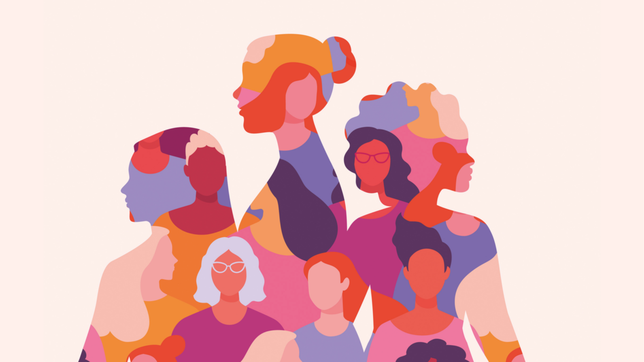 Bunter Frauen Silhouetten