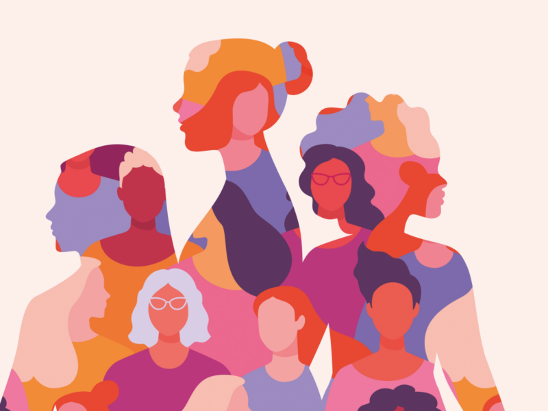Bunter Frauen Silhouetten