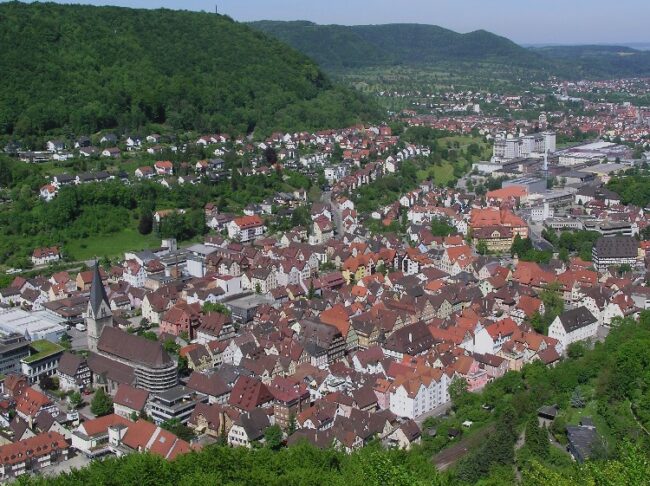 Blick vom Ödenturm auf Geislingen an der Steige